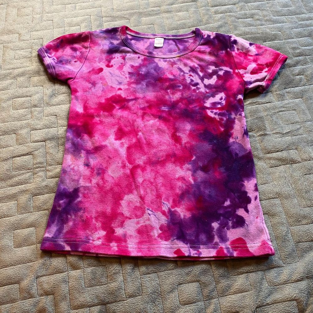 Pink Raven Tie Dye Kids Tee || Girls 12